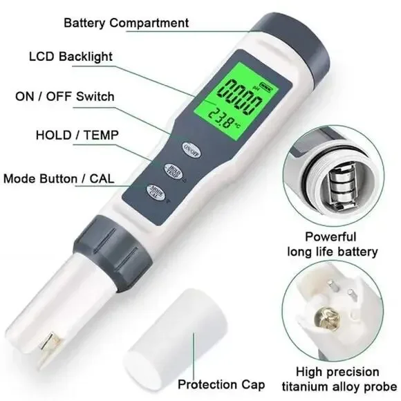 3 in 1 Digital PH Meter with ATC PH Tester, TDS/PH/Temperature Meter - Picture 6 of 6